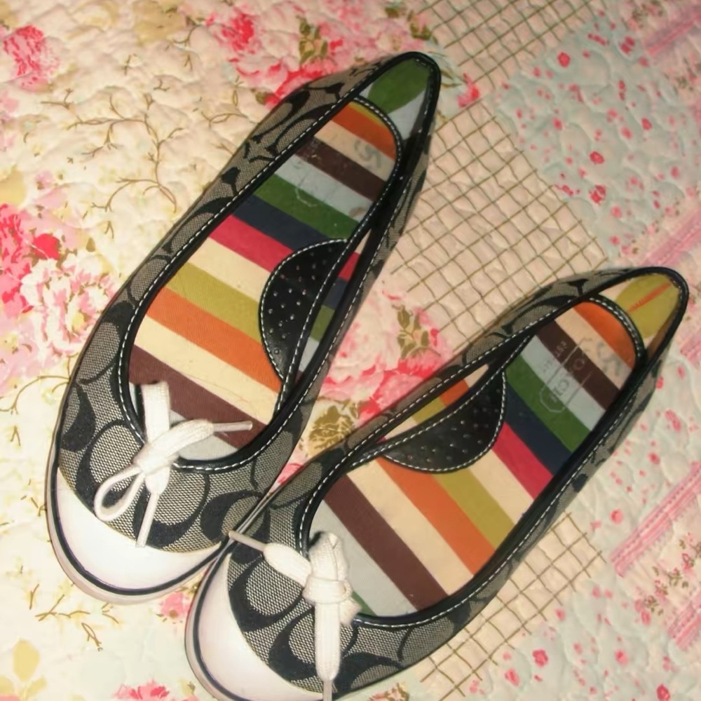 Coach Ballet Flats with Bow Accent